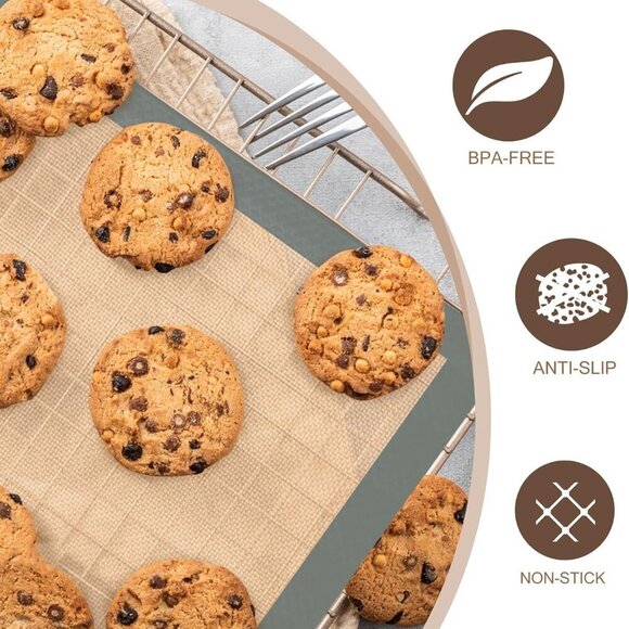 Silicone Baking Mat, 3 Pack Reusable Baking Mat, Non-Stick, Food Safe Si… - Picture 3 of 7
